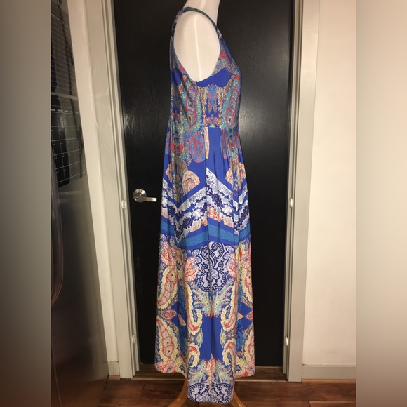 Anthropologie Ranna Gill Boteh Maxi Dress with Embellished Neckline - Size 10. - Picture 13 of 16